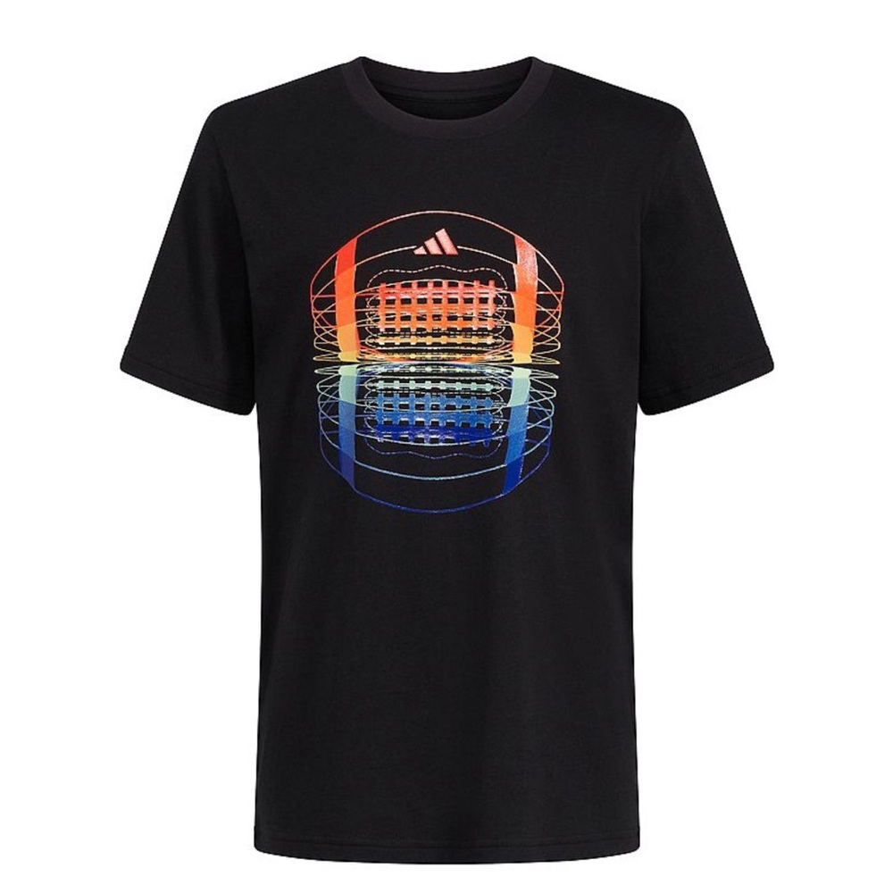 Adidas 4T Black Short Sleeve Tee with Football Graphic